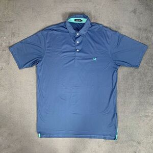 Southern Marsh Polo Shirt Mens Large Blue Striped Tennis Tail Stretch Golf